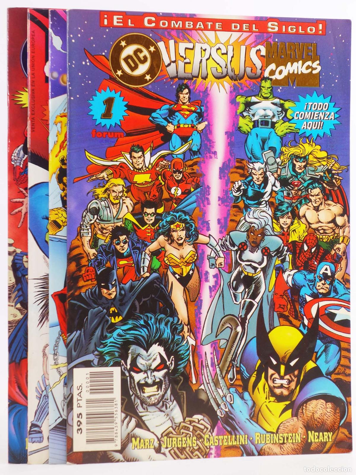 C&oacute;mics: AMALGAM DC VERSUS MARVEL COMICS 1 A 4 (Marz/Jurgens/Castellini) Forum, 1996