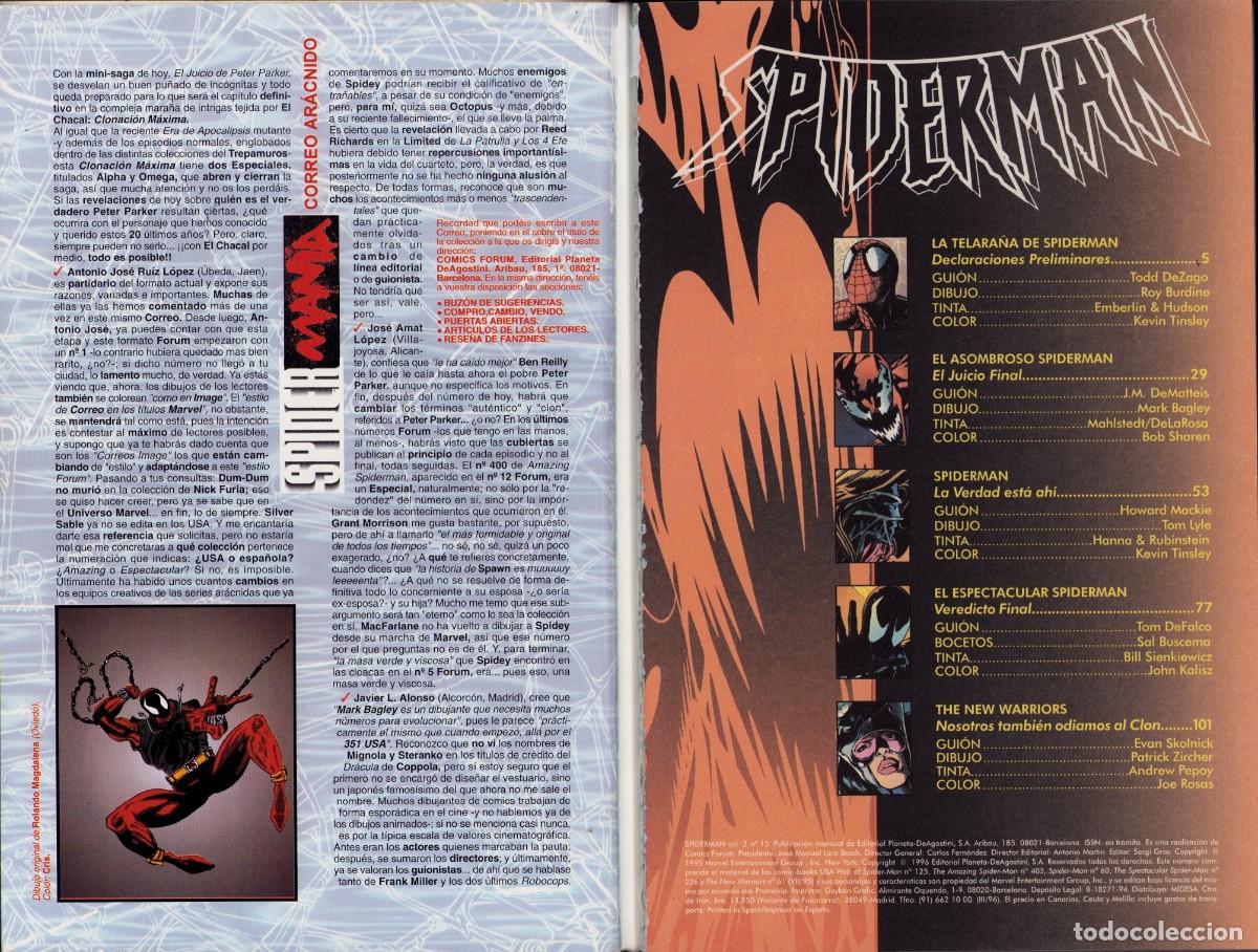C&oacute;mics: Spiderman Vol. 2 n&ordm; 15 Comics Forum 1996 - Foto 4
