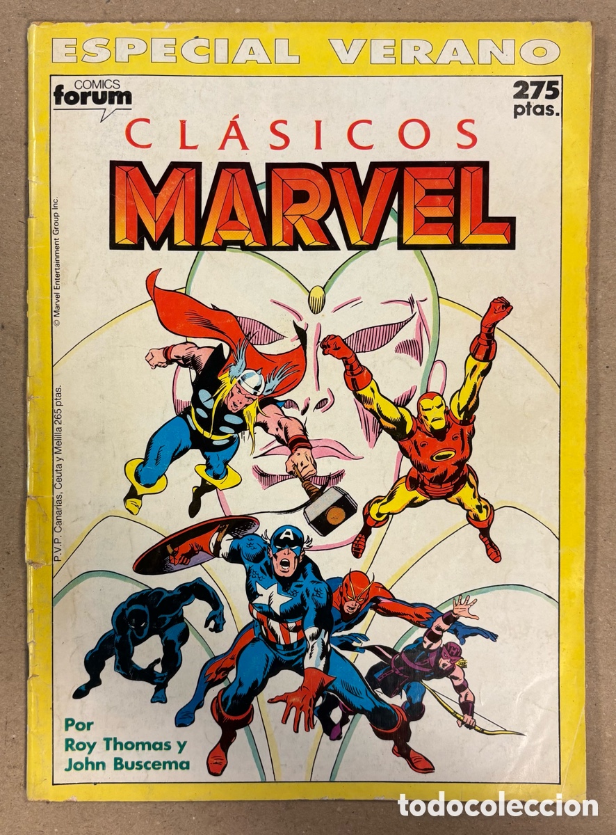 C&oacute;mics: CL&Aacute;SICOS MARVEL ESPECIAL VERANO (C&Oacute;MICS FORUM). ROY THOMAS Y JOHN BUSCEMA.