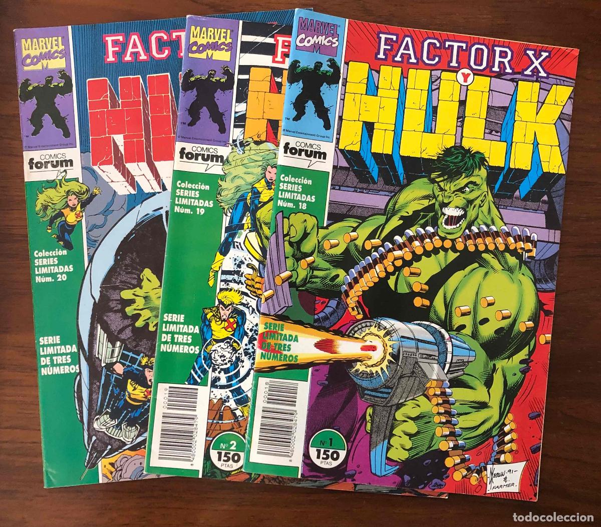 C&oacute;mics: FACTOR X Y HULK SERIE LIMITADA DE TRES NUMEROS. COMPLETA. FORUM PLANETA 1992