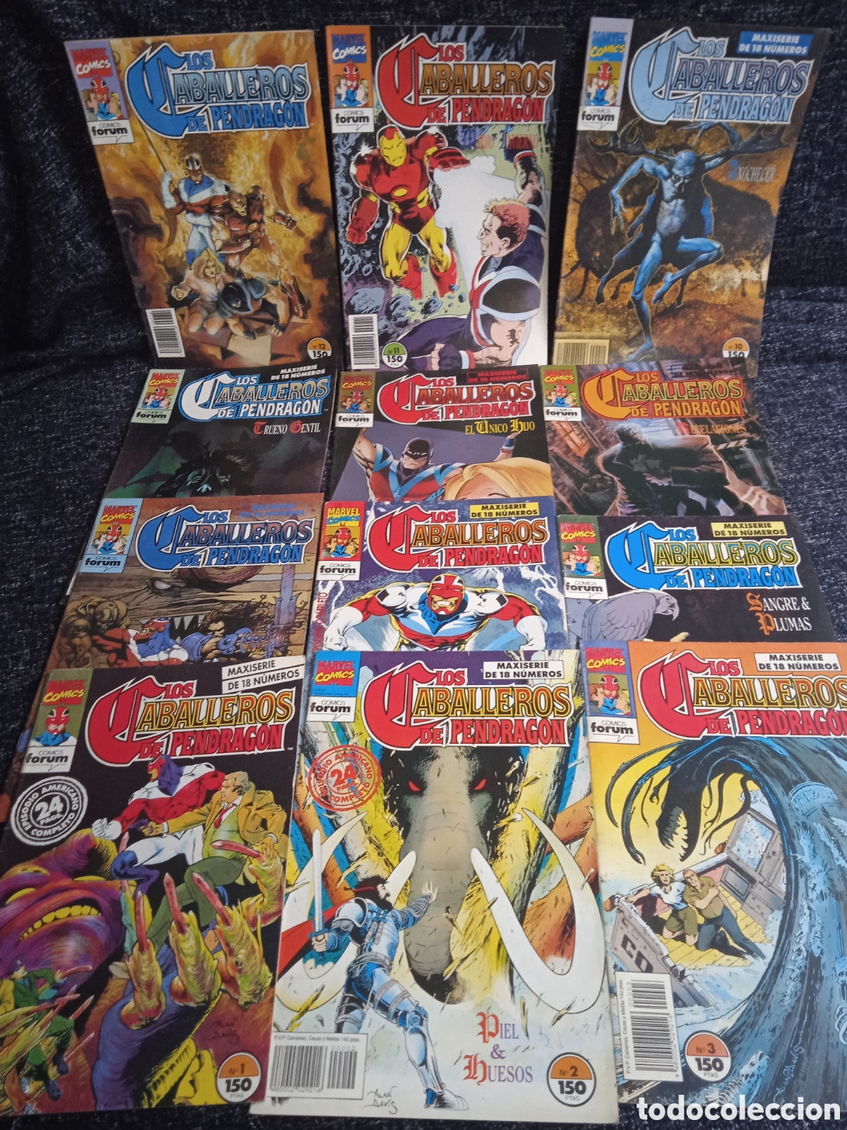 C&oacute;mics: LOS CABALLEROS DE PENDRAG&Oacute;N -LOTE DE 12 EJEMPLARES -ED. FORUM N&ordm; 1 A 12