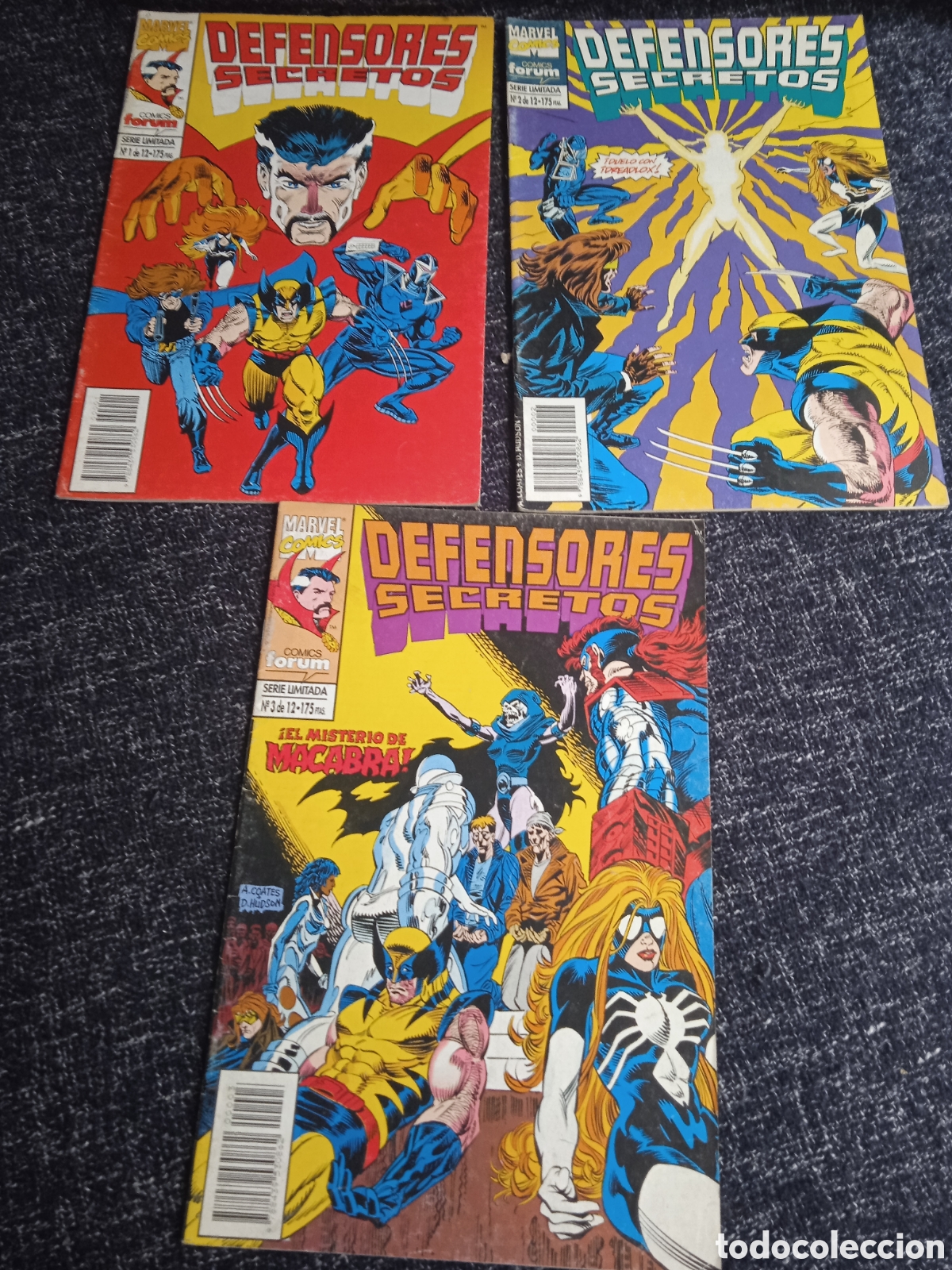 C&oacute;mics: LOS DEFENSORES SECRETOS -LOTE DE 3 EJEMPLARES -ED. FORUM - COLECCION DE 12 NUMEROS