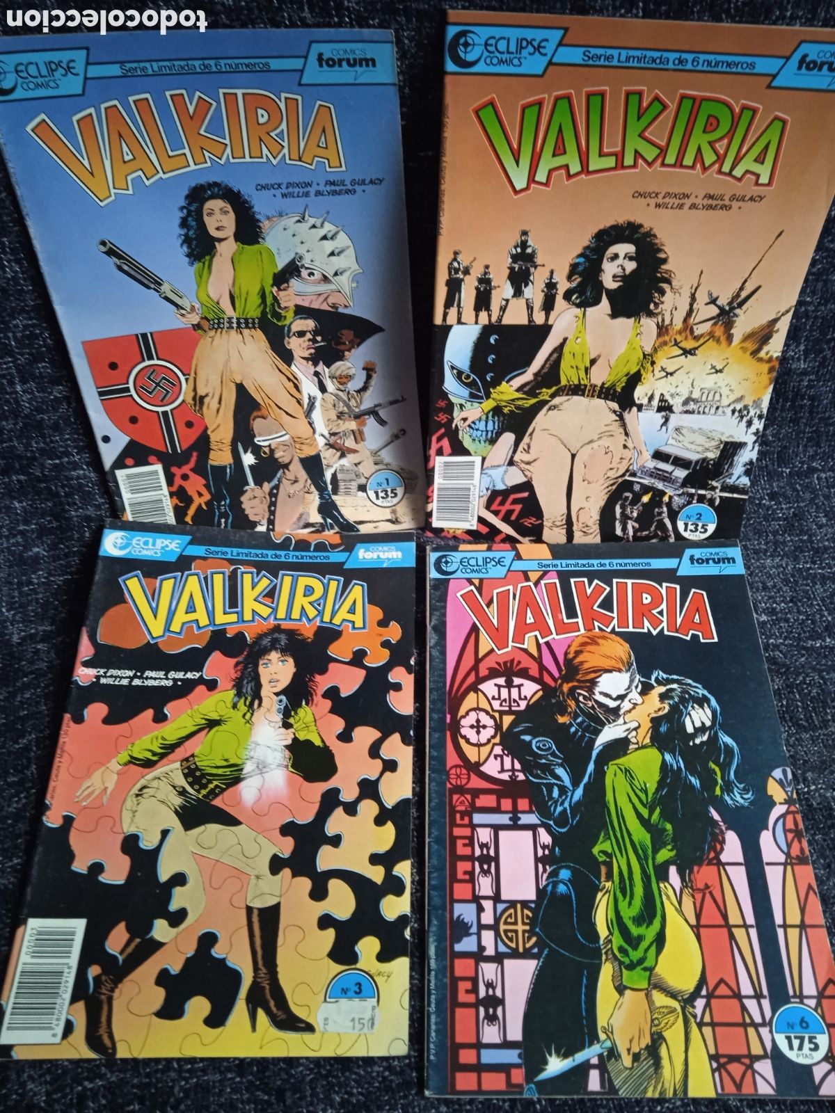 C&oacute;mics: VALKIRIA, CHUCK DIXON , PAUL GULACY , LOTE 4 EJEMPLARES -ED. FORUM
