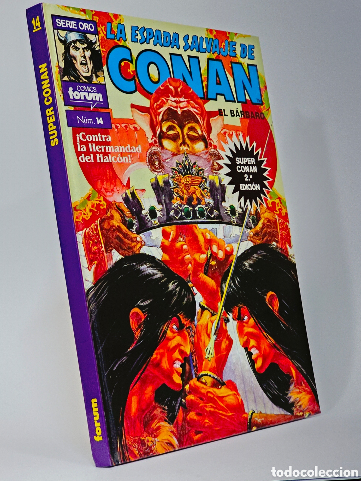 C&oacute;mics: C&Oacute;MIC SUPER CONAN 14 LA ESPADA SALVAJE CONTRA LA HERMANDAD TAPA DURA FORUM MARVEL CASI EXCELENTE