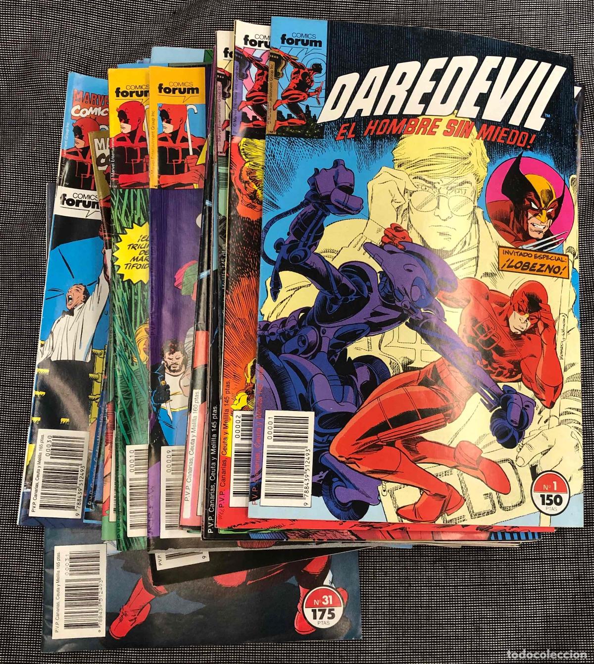 C&oacute;mics: DAREDEVIL EL HOMBRE SIN MIEDO N&ordm; 1 AL 13, 16 AL 19, 21 AL 31. CASI COMPLETA. FORUM
