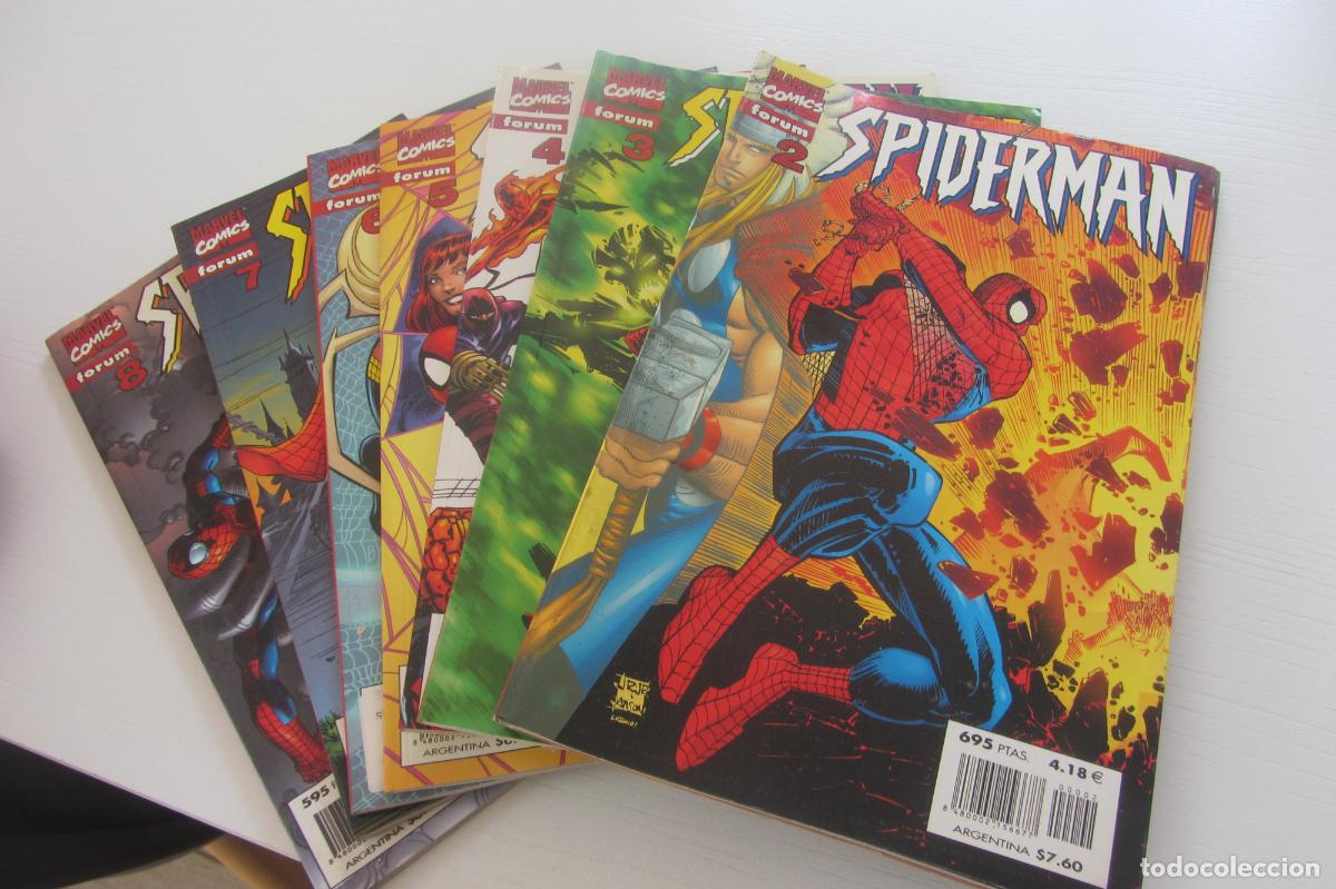 C&oacute;mics: lote SPIDERMAN VOL 5 N&deg; 2 3 4 5 6 7 8 LOMO rojo FORUM SDX81
