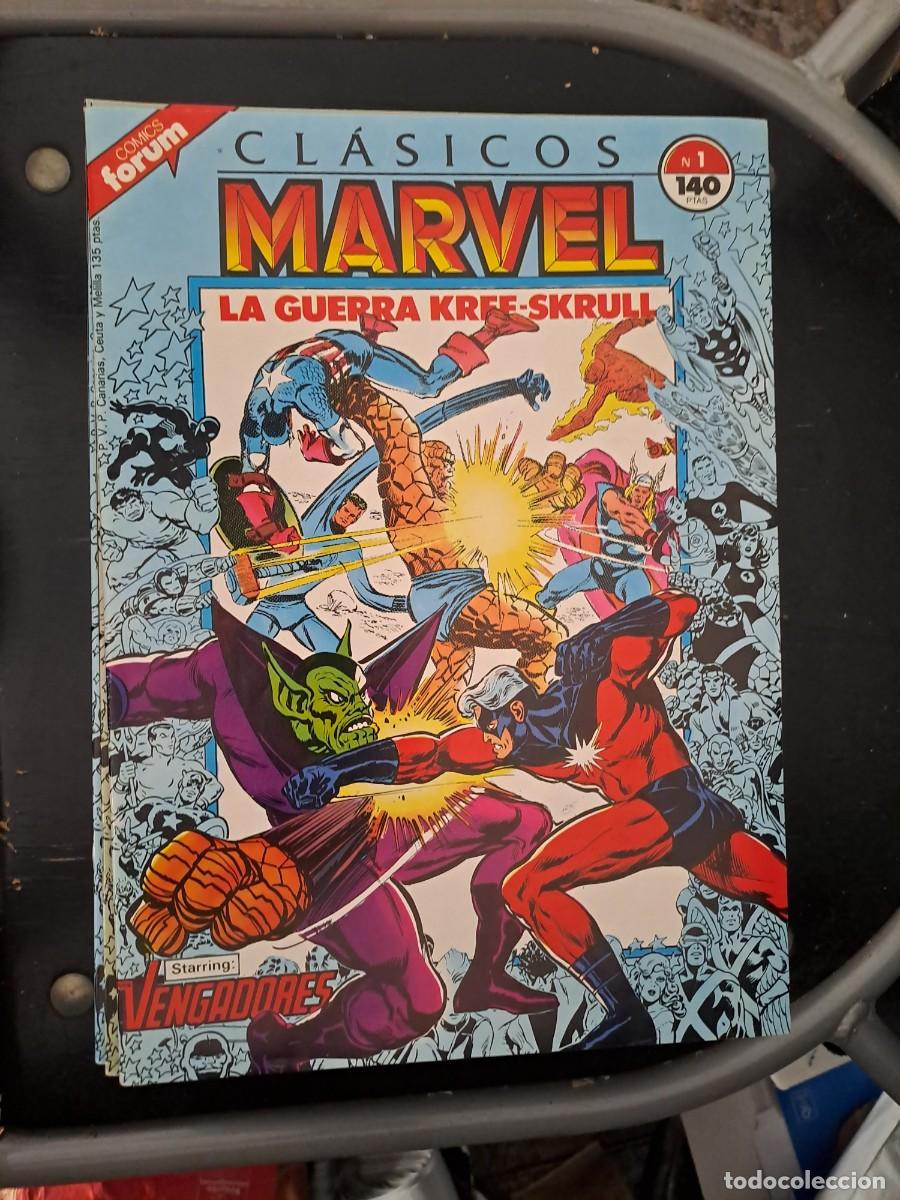 C&oacute;mics: Cl&aacute;sicos Marvel completa 41 n&uacute;meros mas especial primavera, F&oacute;rum en muy buen estado Bolsa DA