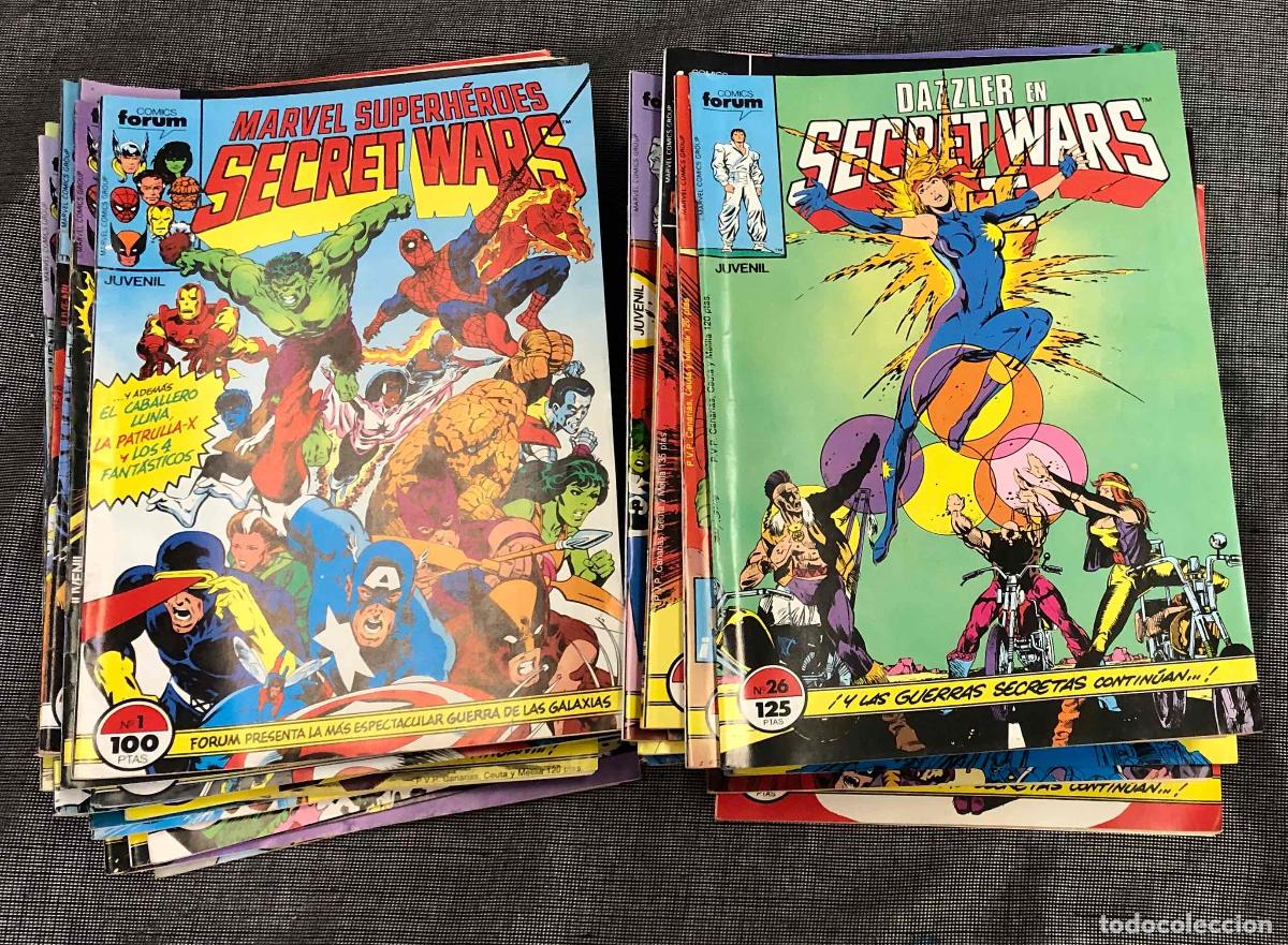 C&oacute;mics: MARVEL SUPERHEROES SECRET WARS N&ordm; 1, 2, 6, 8 AL 22, 24 AL 50. FORUM PLANETA 1984. CASI COMPLETA