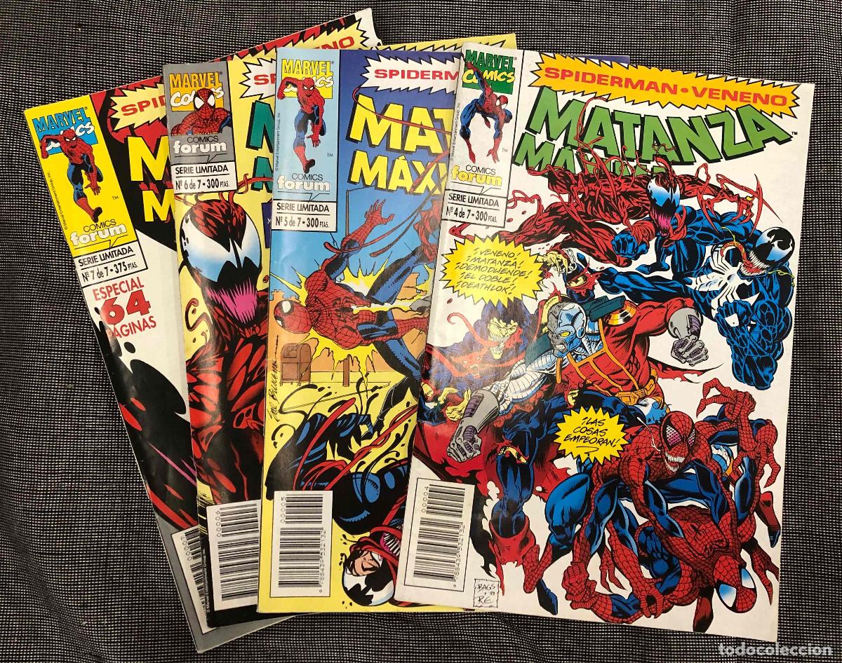 C&oacute;mics: SPIDERMAN MATANZA MAXIMA N&ordm; 4 AL 7, DE UNA SERIE LIMITADA DE 7. FORUM PLANETA 1994