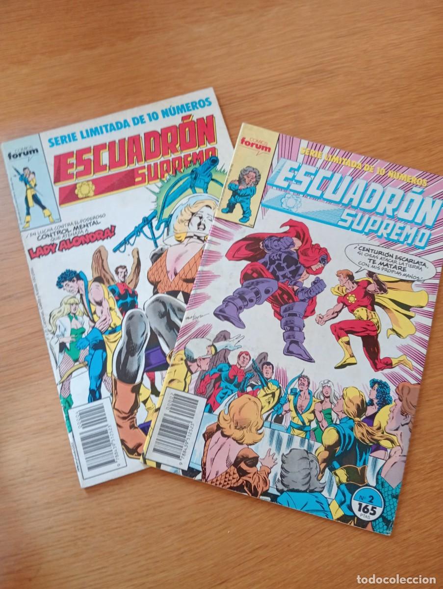 Fumetti: LOTE CON DOS EJEMPLARES DE ESCUADR&Oacute;N SUPREMO (DE 10). GRAPA. FORUM. MARVEL. 1990.