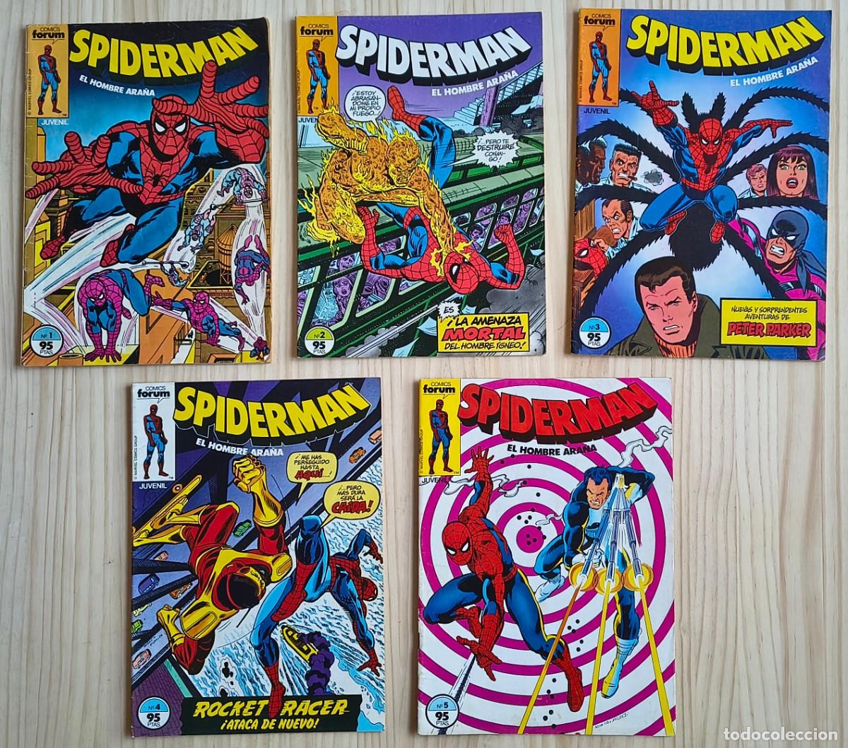 C&oacute;mics: SPIDERMAN FORUM 1983 &ndash; 58 COMICS + 2 RETAPADOS &ndash; N&ordm; 1 AL 100 &ndash; MARVEL &ndash; LOTE 68 N&Uacute;MEROS