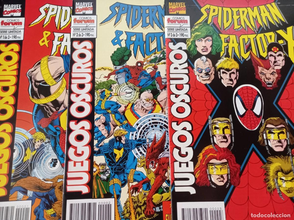 C&oacute;mics: Spiderman & Factor-X: Juegos Oscuros (colecci&oacute;n completa) Serie limitada n&ordm; 1, 2, 3
