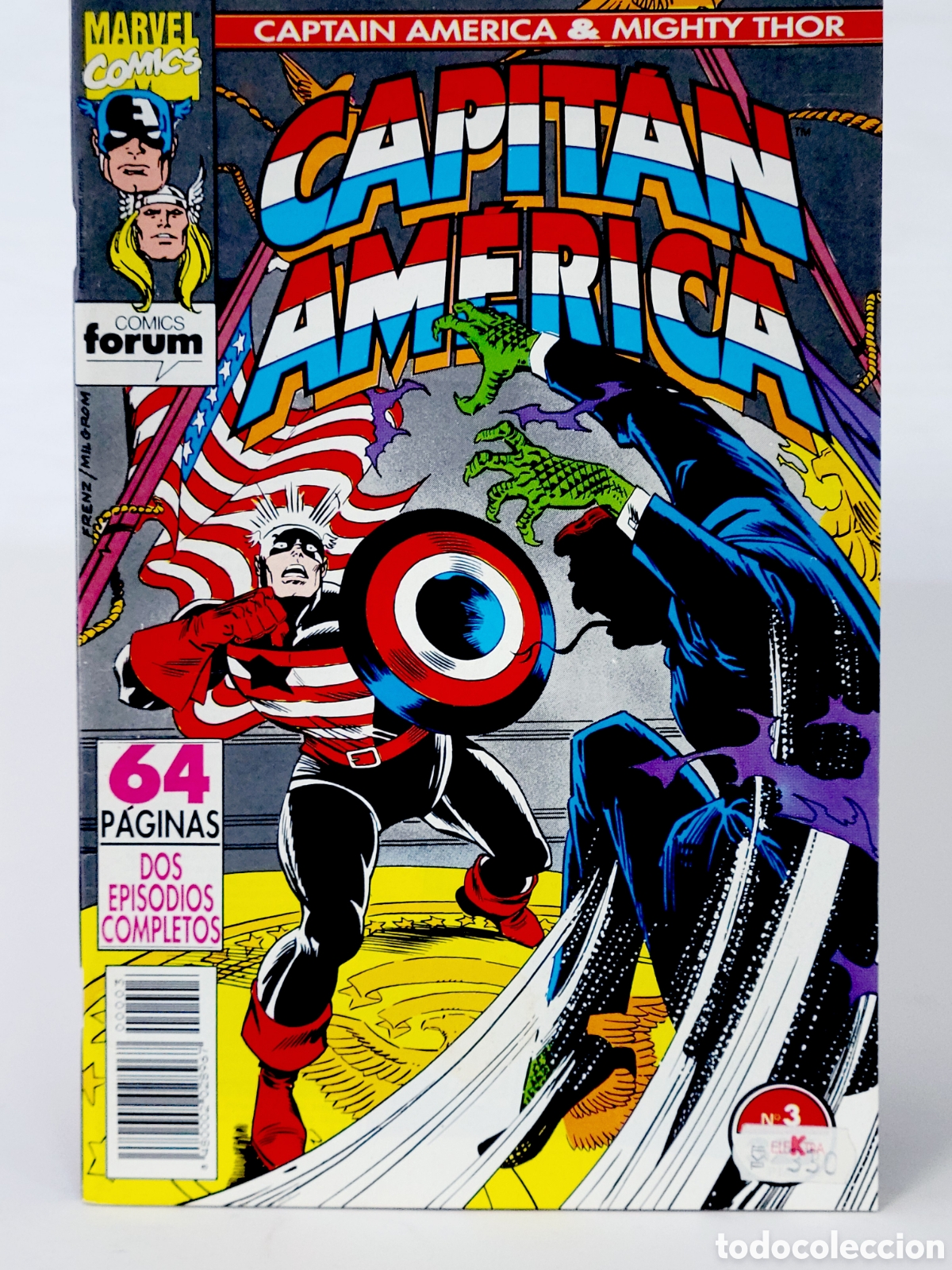 C&oacute;mics: C&Oacute;MIC CAPITAN AM&Eacute;RICA & THOR EL PODEROSO 3 VOL.2FORUM MARVEL GRAPA EXCELENTE ESTADO