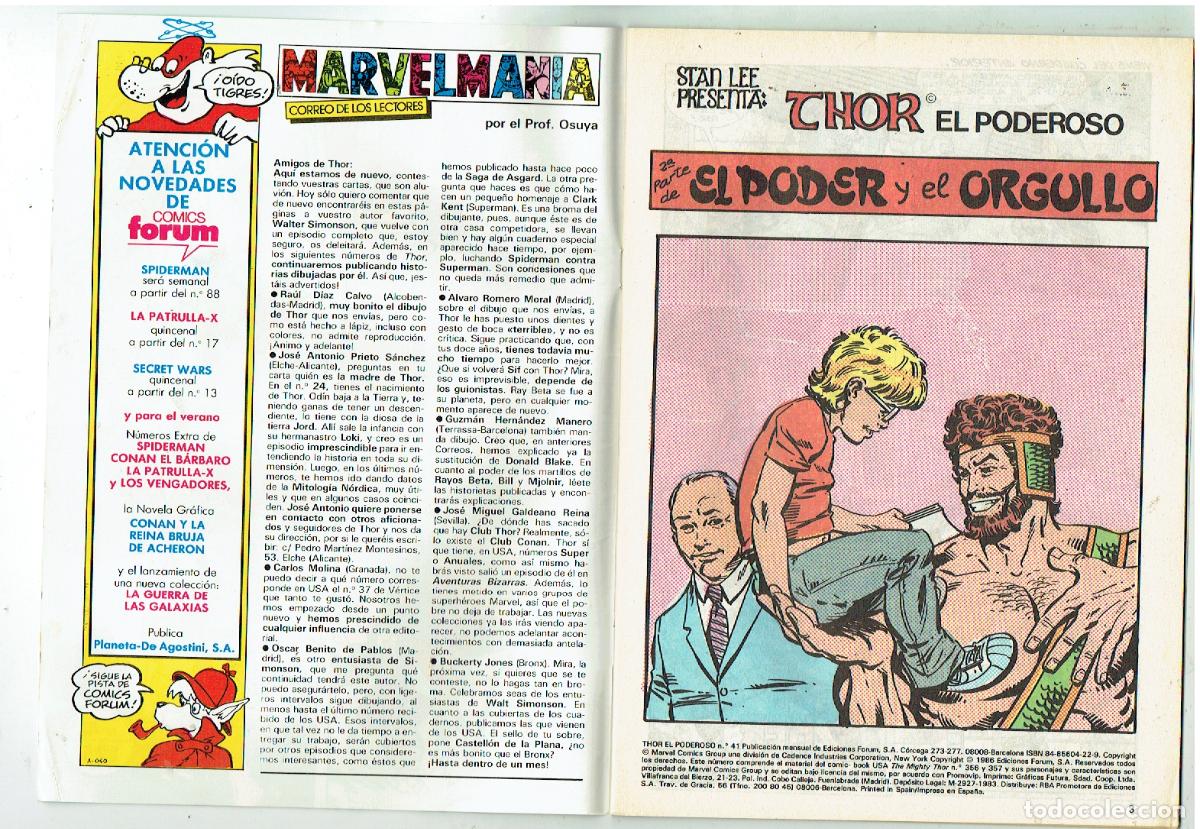 C&oacute;mics: THOR, EL PODEROSO. N&ordm; 41. FORUM.(B/55.2 RUM) - Foto 2