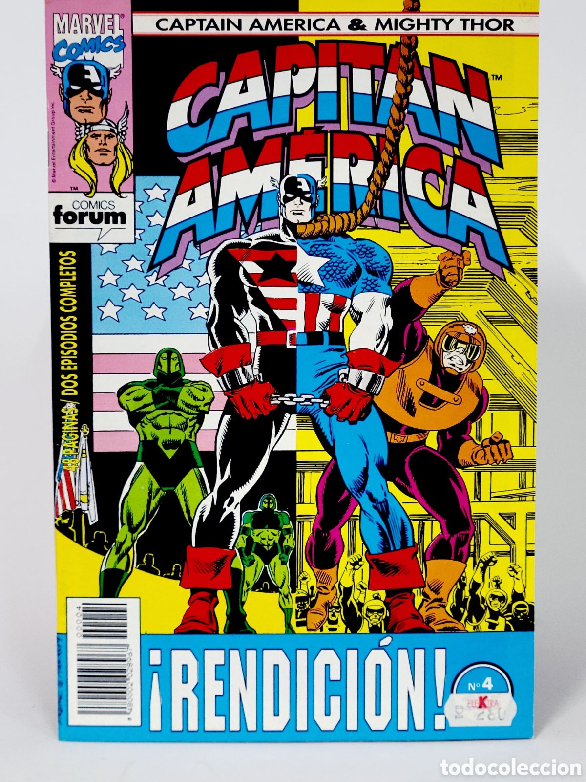 C&oacute;mics: C&Oacute;MIC CAPITAN AM&Eacute;RICA & THOR EL PODEROSO 4 VOL.2 FORUM MARVEL GRAPA EXCELENTE ESTADO