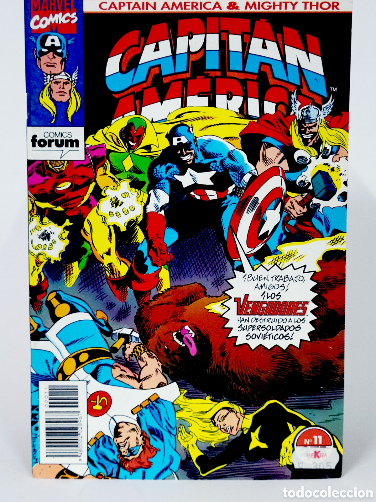 C&oacute;mics: C&Oacute;MIC CAPITAN AM&Eacute;RICA & THOR EL PODEROSO 11 VOL.2 FORUM MARVEL GRAPA CASI EXCELENTE ESTADO