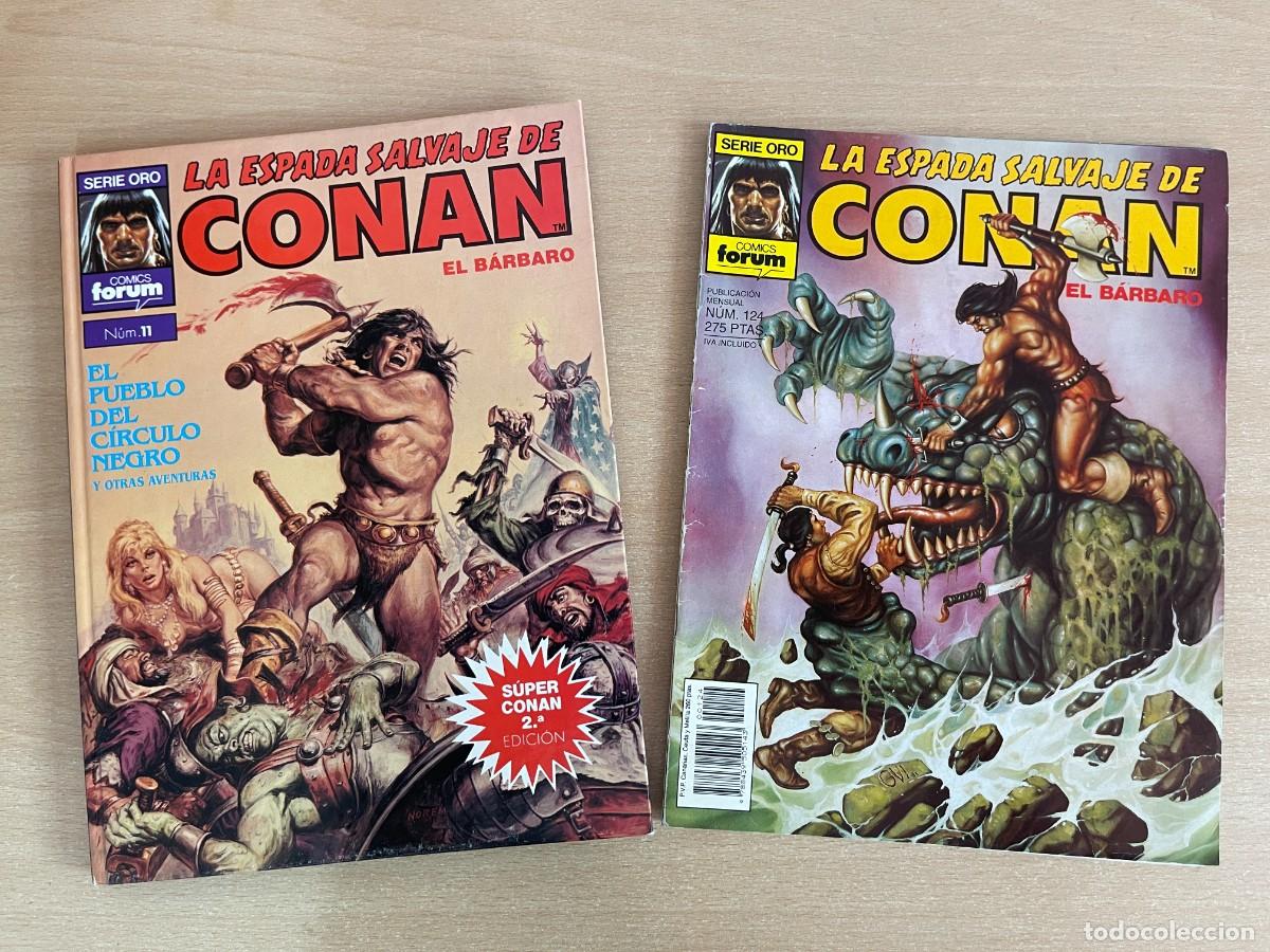 C&oacute;mics: LOTE 2 c&oacute;mic La Espada Salvaje de CONAN El B&aacute;rbaro Comics Forum Serie Oro N&ordm; 11 tapa dura y N&ordm; 124