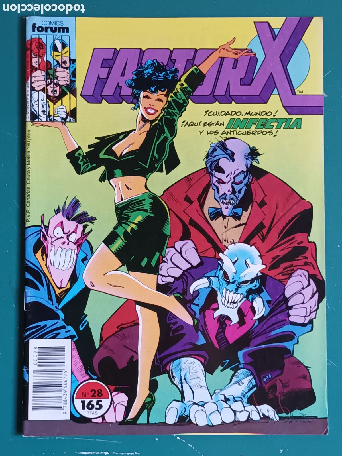 C&oacute;mics: Factor-X vol. 1 N&ordm; 28 FORUM - MARVEL 1990 P&oacute;ster Capa y Pu&ntilde;al. Power Pack - Foto 1