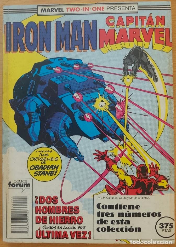 C&oacute;mics: MARVEL TWO IN ONE IRON MAN / CAPITAN MARVEL RETAPADO NUMEROS 44 A 46. FORUM