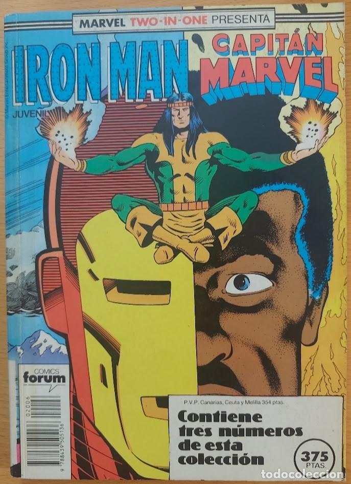 C&oacute;mics: MARVEL TWO IN ONE IRON MAN / CAPITAN MARVEL RETAPADO NUMEROS 41 A 43. FORUM