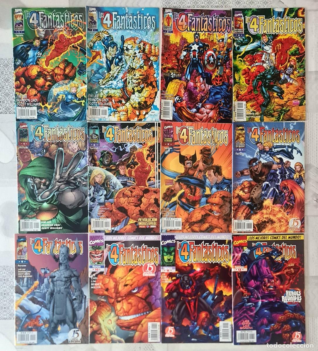 C&oacute;mics: LOS CUATRO FANTASTICOS Vol 2 HEROES REBORN. Coleccion completa de 12 comics. Comics Forum 1997.