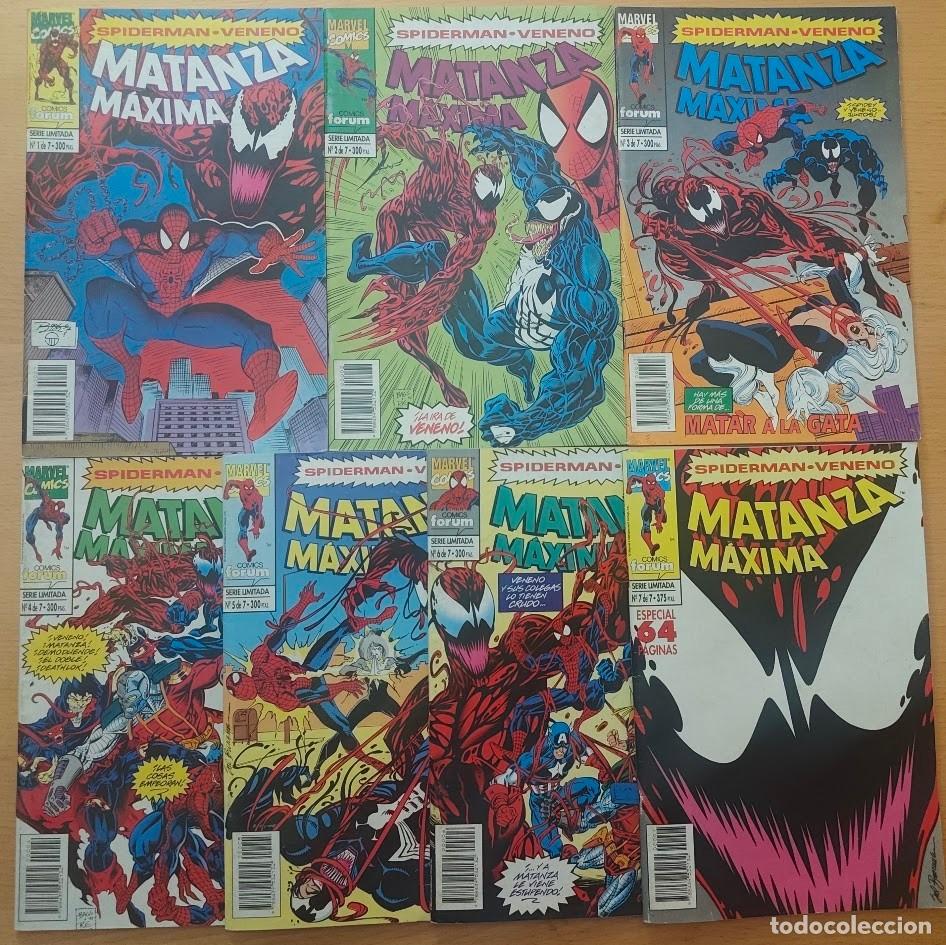 C&oacute;mics: MATANZA MAXIMA 1 A 7 ( COMPLETA). SPIDERMAN, VENENO. FORUM