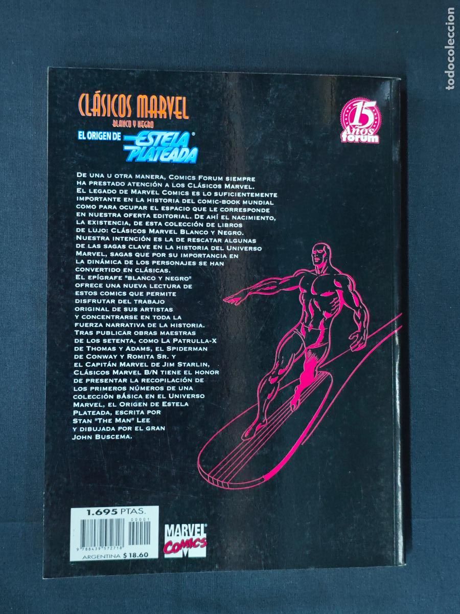 C&oacute;mics: CLASICOS MARVEL - BLANCO Y NEGRO - EL ORIGEN DE ESTELA PLATEADA - FORUM - Foto 2