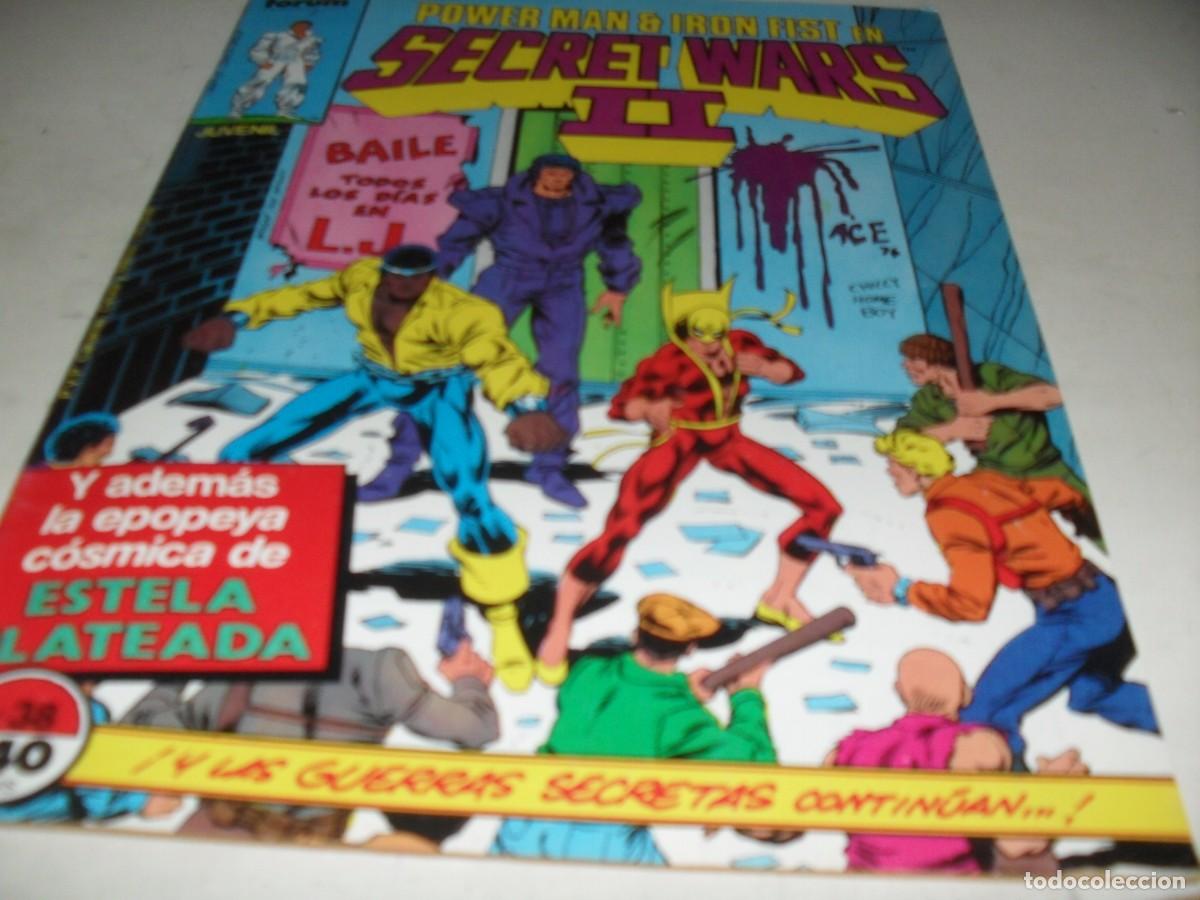 Comics : SECRET WARS N&ordm; 38,POWERMAN:Y DEMAS EXTRA&Ntilde;A FAUNA,CON ESTELA PLATEADA,DE 50.FORUM,1984