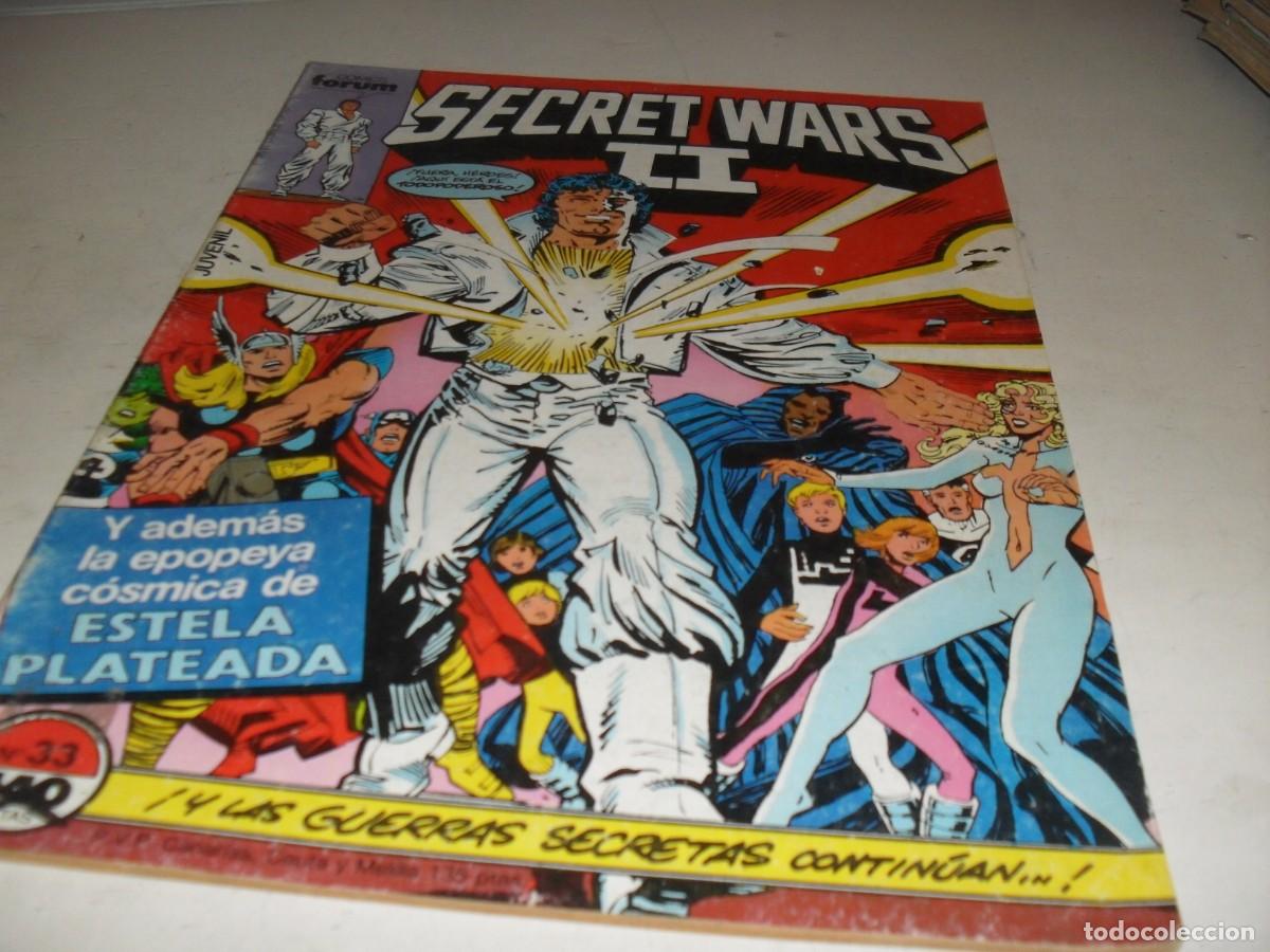 Comics: SECRET WARS N&ordm; 33,Y LAS GUERRAS SECRETAS CONTINUAN,CON ESTELA PLATEADA,DE 50.FORUM,1984