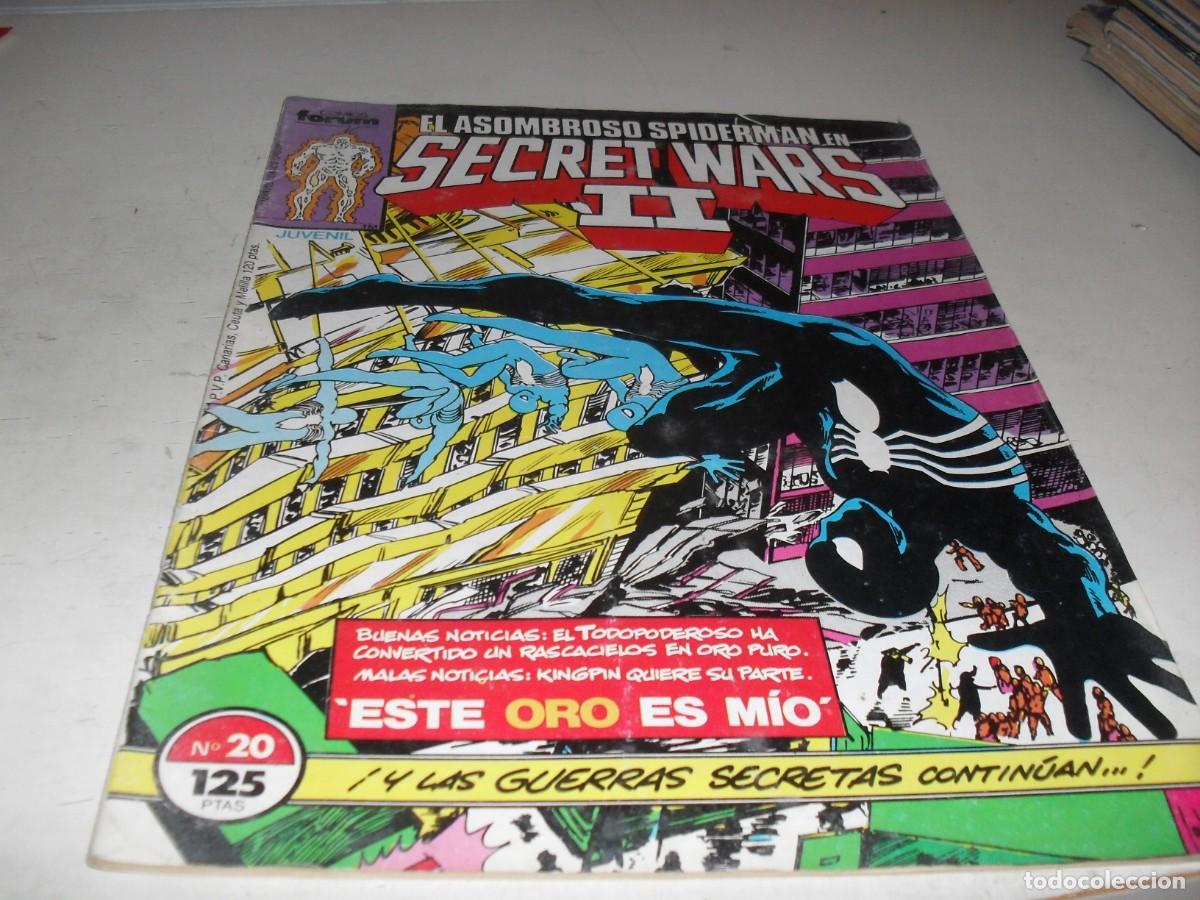 C&oacute;mics: SECRET WARS N&ordm; 20,SPIDERMAN:ESTE ORO ES MIO,CON ESTELA PLATEADA,DE 50.FORUM,1984