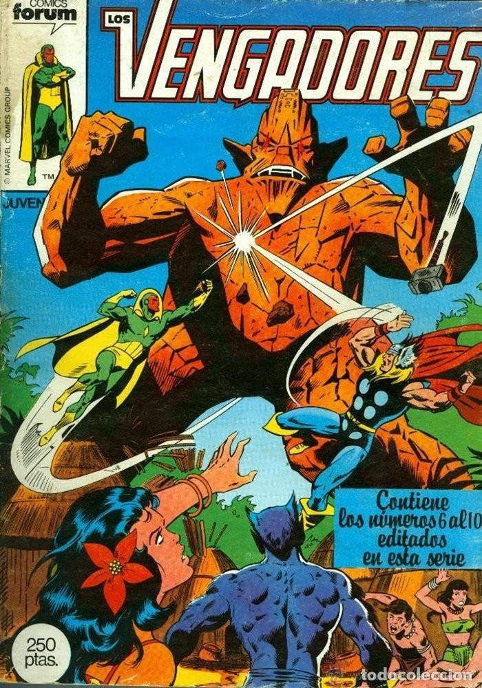 Comics: LOS VENGADORES VOLUMEN 1 FORUM. RETAPADO CON LOS NUMEROS 6 A 10.
