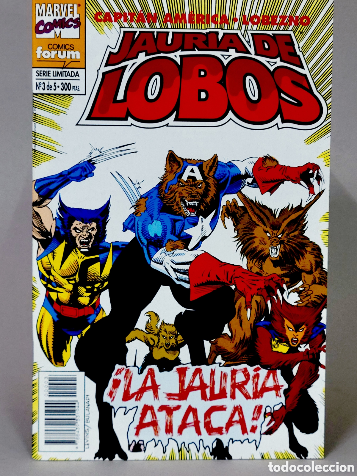 Fumetti: C&Oacute;MIC CAPITAN AM&Eacute;RICA JAUR&Iacute;A DE LOBOS 3 LOBEZNO FORUM MARVEL GRAPA DE KIOSCO