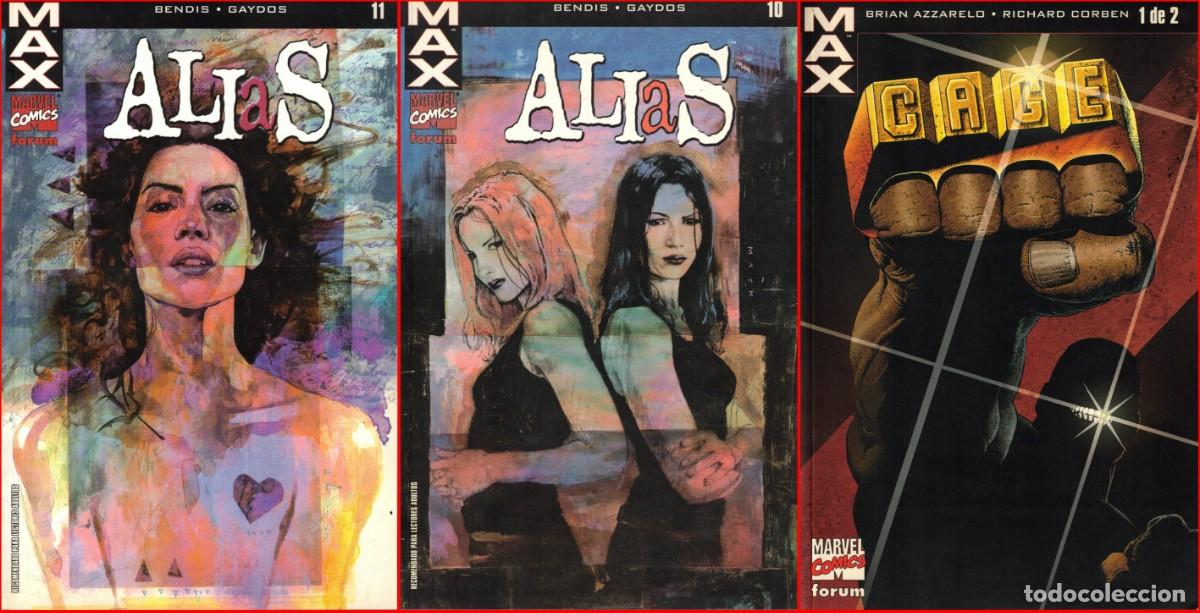 C&oacute;mics: Max Alian - Cage - Marvel Comics Forum - Lote de 3 comics - Bendis Gaydos - Brian Azzarelo