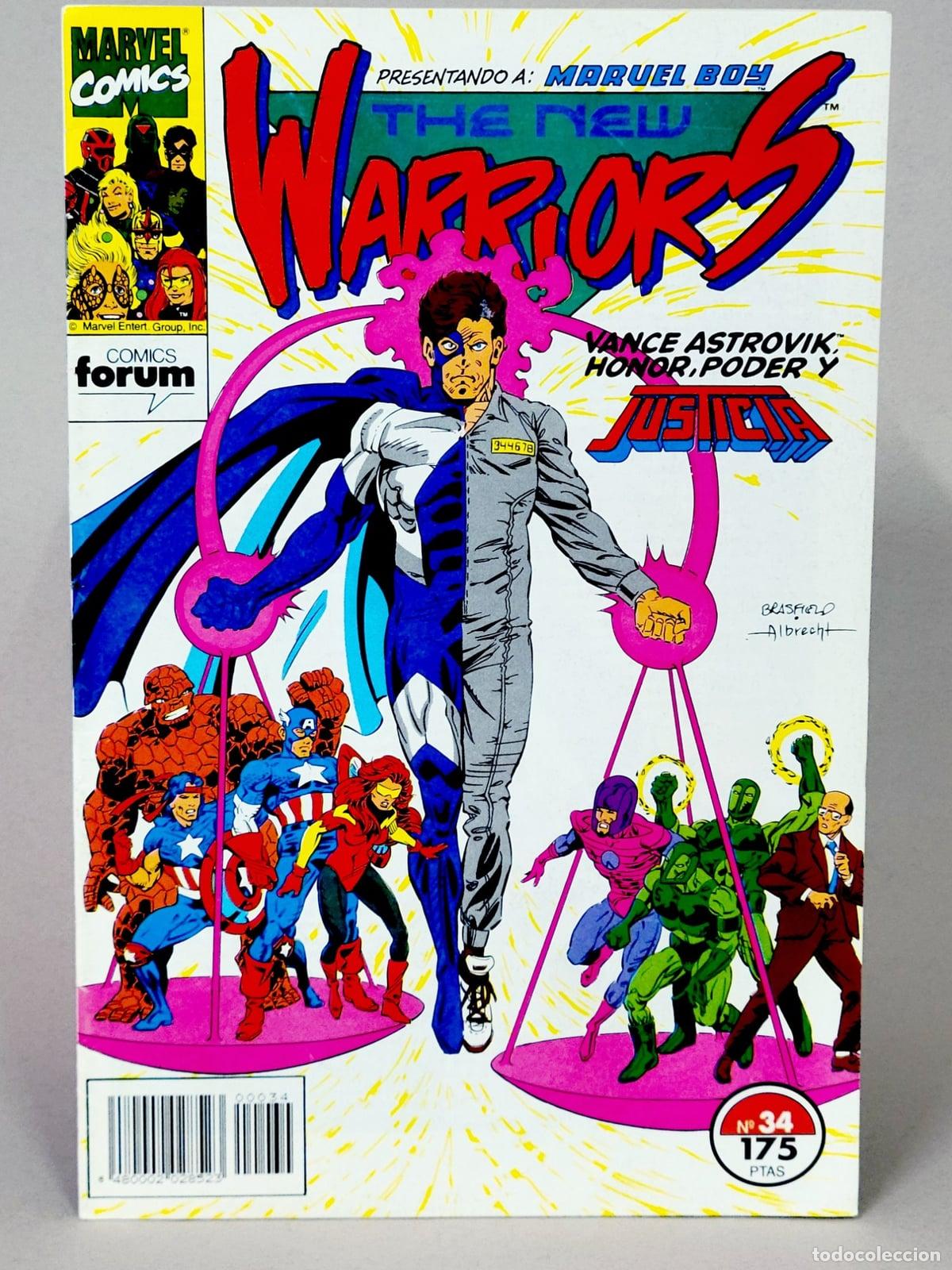 C&oacute;mics: C&Oacute;MIC THE NEW WARRIORS 34 VOL.1 FORUM MARVEL VOLUMEN CASI EXCELENTE ESTADO
