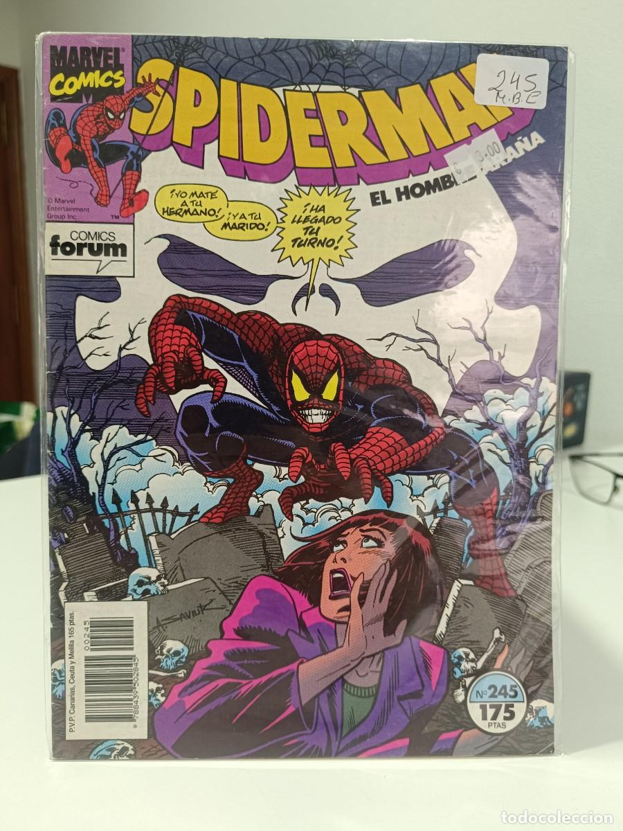 C&oacute;mics: SPIDERMAN NUMERO 245 MARVEL - FORUM MUY BUEN ESTADO - LA PEGATINA ESTA EN LA FUNDA