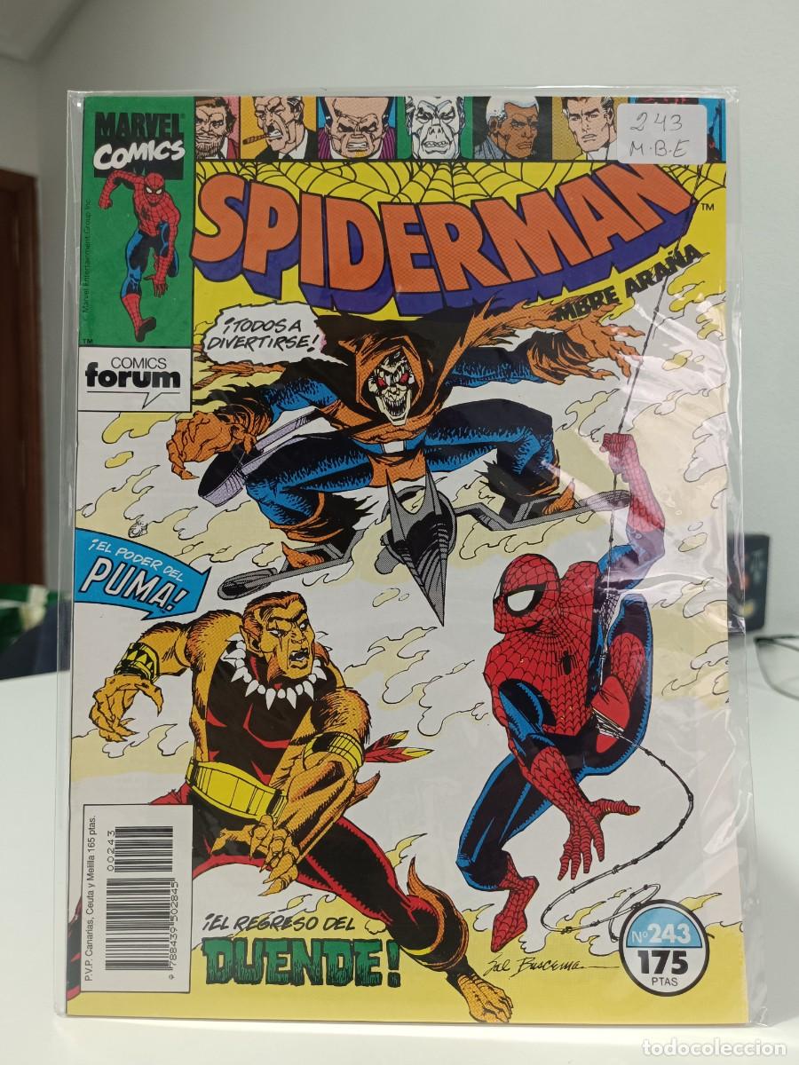 C&oacute;mics: SPIDERMAN NUMERO 243 MARVEL - FORUM MUY BUEN ESTADO - LA PEGATINA ESTA EN LA FUNDA