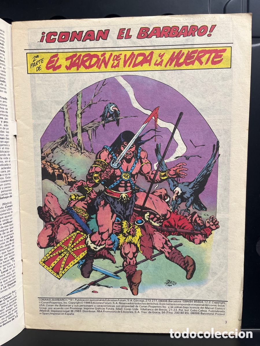 C&oacute;mics: CONAN EL B&Aacute;RBARO N.91 LA NOCHE DE LAS G&Aacute;RGOLAS ( 1983/1994 ) - Foto 3