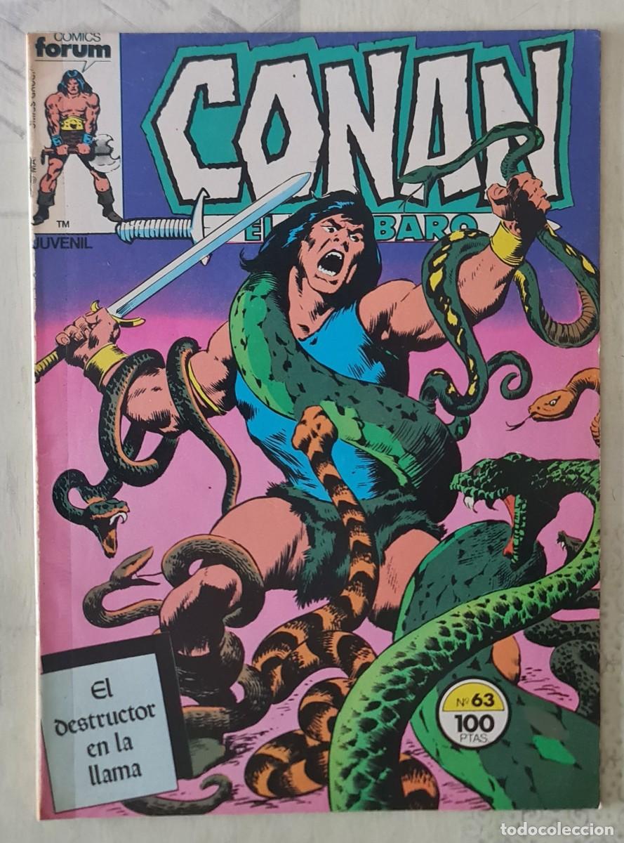 C&oacute;mics: CONAN EL BARBARO n&ordm; 63 de 213 de John Buscema. Procede de RETAPADO. Comics Forum 1985