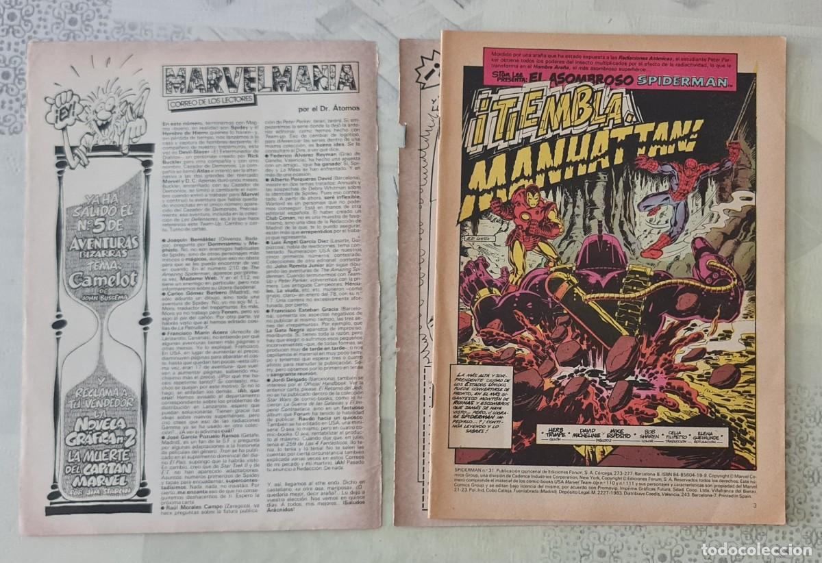 C&oacute;mics: SPIDERMAN Vol 1 n&ordm; 31. Comics Forum 1984 - Foto 3