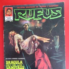 Cómics: RUFUS (1973, IMDE / GARBO) 1 · VI-1973 · DRÁCULA REY DE LOS VAMPIROS. Lote 361887460