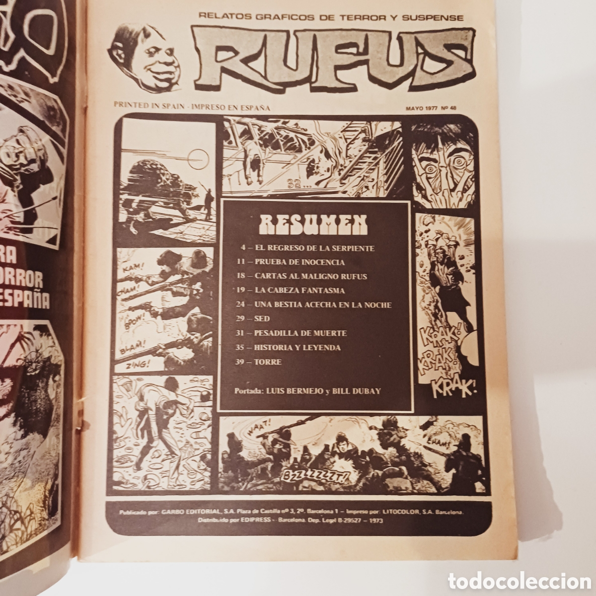 C&oacute;mics: Comic de terror RUFUS N&deg; 48 Ed. GARBO Mayo 1977 - Foto 2
