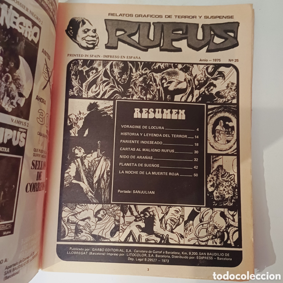 C&oacute;mics: Comic de terror RUFUS N&ordm; 25 - Ed. GARBO - Junio 1975 - Foto 2