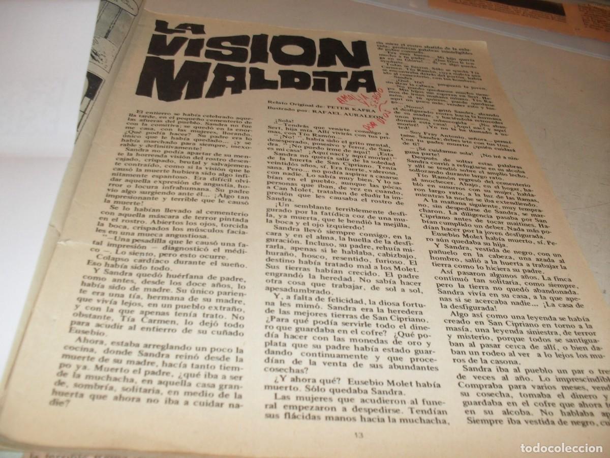 Fumetti: EN 4 PAGINAS RELATO LITERARIO LA VISION MALDITA,DE AURALEON,(REF 133).GARBO,1975