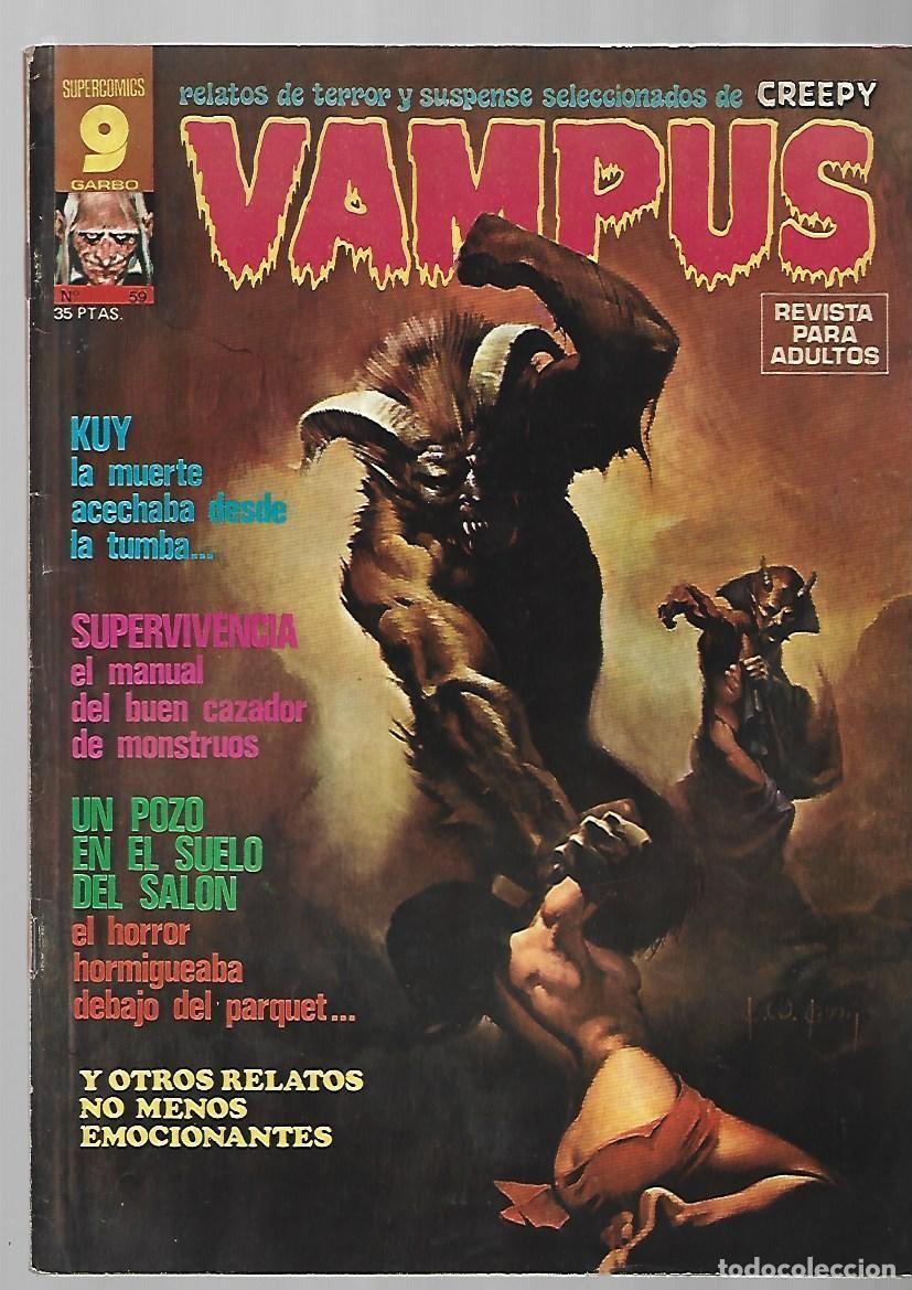 C&oacute;mics: Vampus, 59, 1976, Garbo, muy buen estado, con poster de De La Rosa