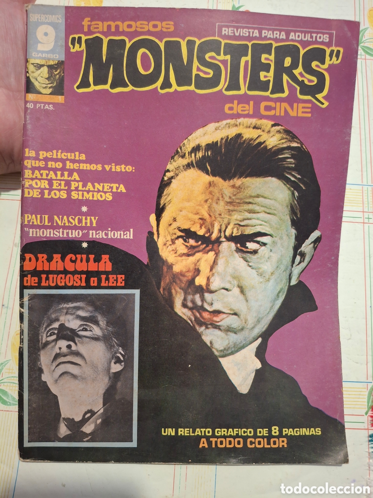 Comics: Revista - Famosos monsters del cine 1 - Dracula, Naschy, Planeta de los simios, Corben - Garbo