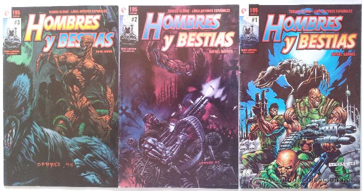 Comics: HOMBRES Y BESTIAS, SERIE LIMITADA DE TRES N&Uacute;MEROS, COMPLETA, TEBEOS GL&Eacute;NAT 1995.