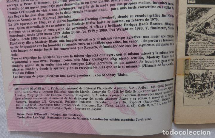 C&oacute;mics: Comic Modesty Blaise,Numero 1,Marvel,Forum Comics,1988 - Foto 2