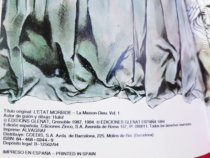 Cómics: COMIC-EL ESTADO MORBIDO-HULET-1994-GLENAT-ACTO PRIMERO:LA TORRE FULMINADA-EXCELENTE - Foto 8 - 208054210