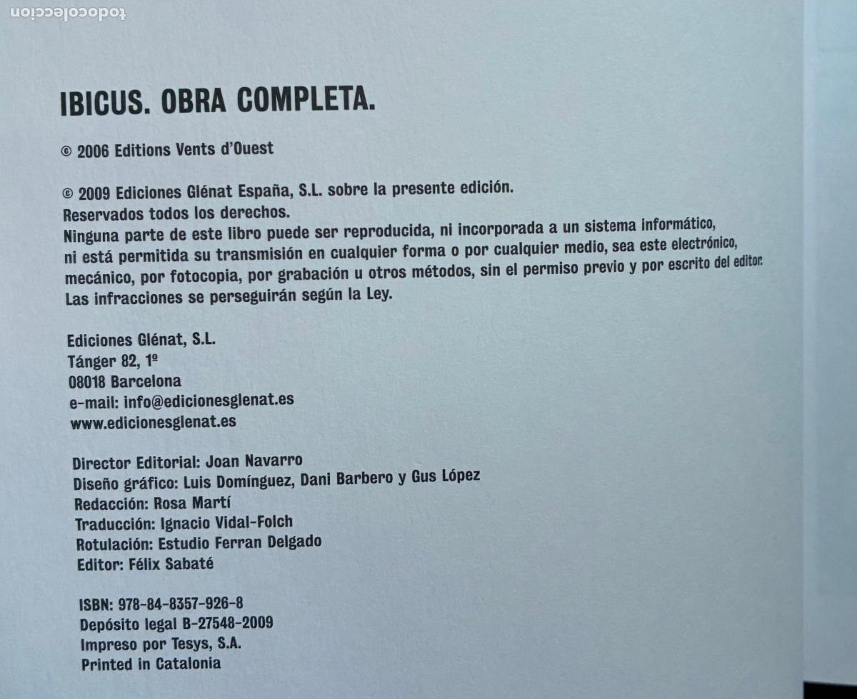 C&oacute;mics: IBICUS, OBRA COMPLETA, RABATE, GLENAT - Foto 8