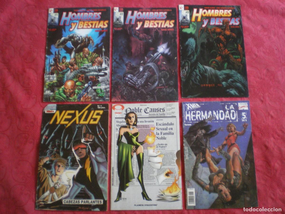 C&oacute;mics: LOTE DE 6 GRAPAS. HOMBRES Y BESTIAS COMPLETA, NEXUS, X-MEN LA HERMANDAD...